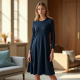 Elysian Elegance Long Sleeve Swing Dress