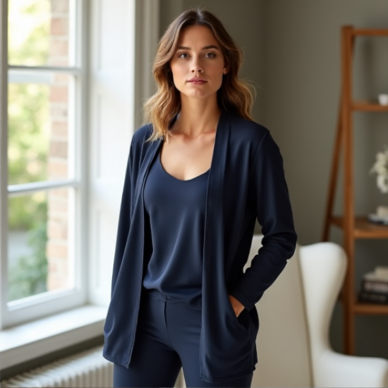 Elegance Duo: Women's Twinset Cardigan and Shell