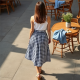 Chic Gingham A-Line Midi Skirt