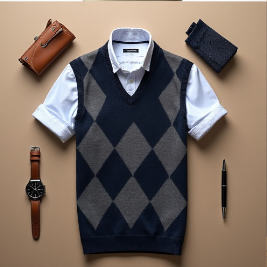 Classic Elegance Argyle V-Neck Sweater Vest Classic Elegance Argyle V-Neck Sweater Vest