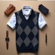 Classic Elegance Argyle V-Neck Sweater Vest Classic Elegance Argyle V-Neck Sweater Vest