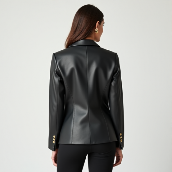 Chic Elegance Faux Leather Blazer Chic Elegance Faux Leather Blazer