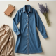 Elysian Chambray Button-Front Tunic Dress