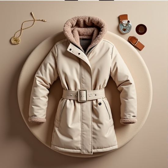 Elegance Shield Women's Belted Puffer Coat